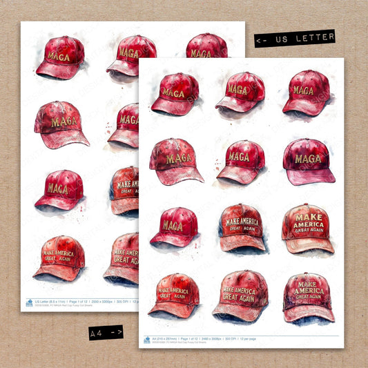 DDD010369_FC MAGA Red Cap Fussy Cut Sheets