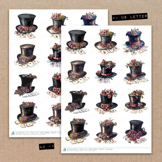DDD010380_FC Magicians Hat with Tricks Fussy Cut Sheets