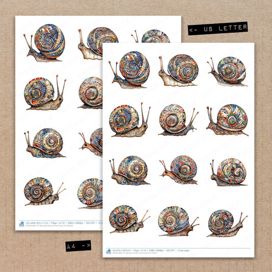 DDD010392_FC Mandala Design Snail Fussy Cut Sheets