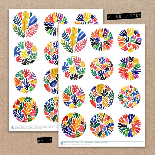 DDD010403_FC Matisse Shapes Set B Fussy Cut Sheets