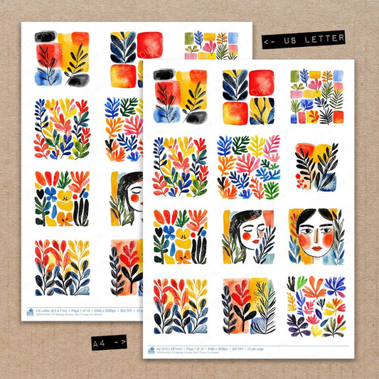 DDD010404_FC Matisse Shapes Set C Fussy Cut Sheets