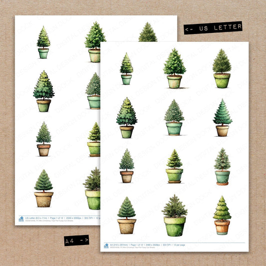 DDD010426_FC Mini Christmas Tree Pot Fussy Cut Sheets