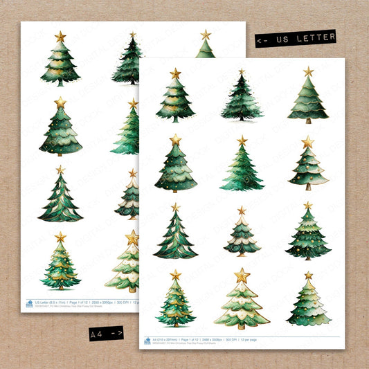 DDD010427_FC Mini Christmas Tree Star Fussy Cut Sheets