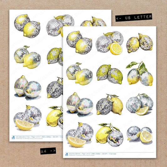 DDD010453_FC Mirrorball Lemons Fussy Cut Sheets