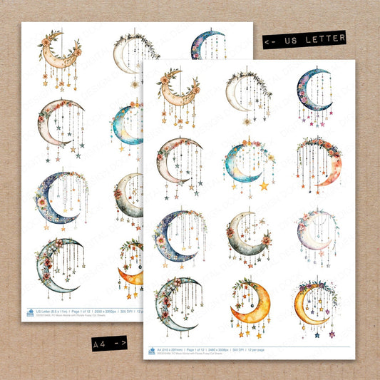 DDD010469_FC Moon Mobile with Florals Fussy Cut Sheets