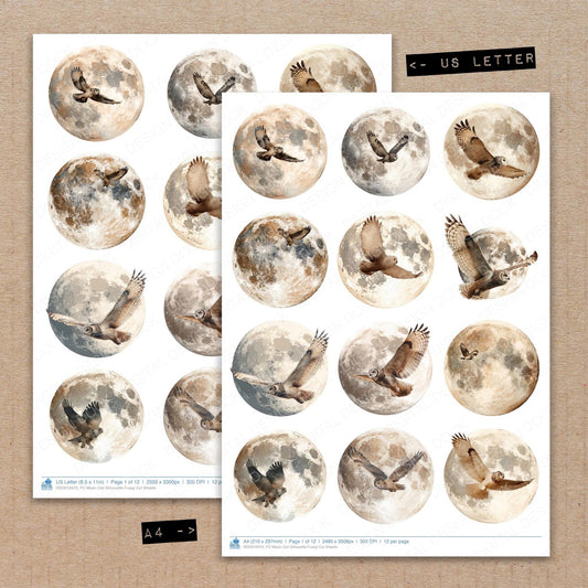 DDD010470_FC Moon Owl Silhouette Fussy Cut Sheets