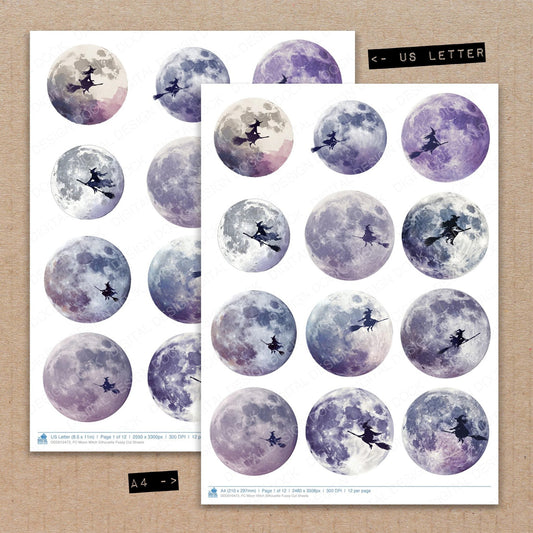 DDD010473_FC Moon Witch Silhouette Fussy Cut Sheets