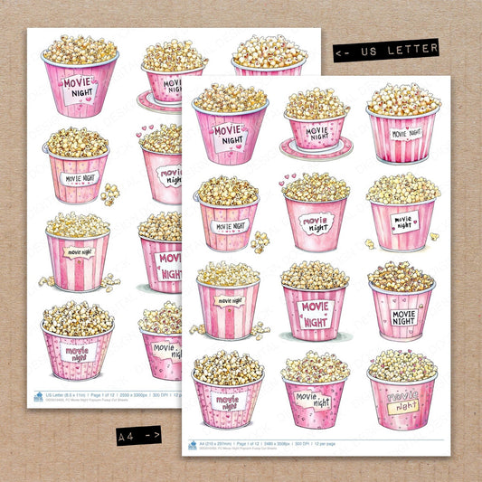 DDD010493_FC Movie Night Popcorn Fussy Cut Sheets