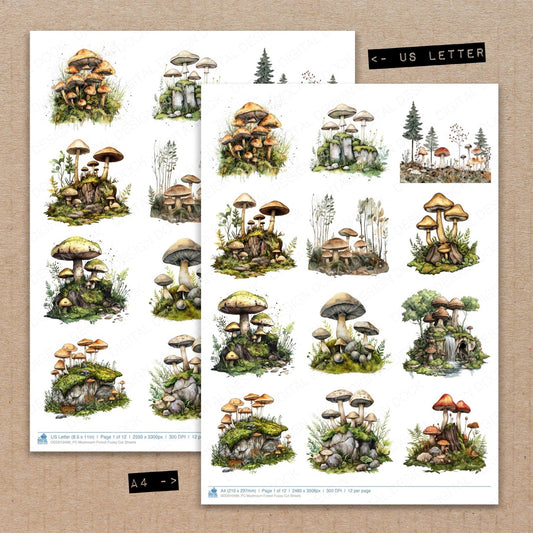 DDD010496_FC Mushroom Forest Fussy Cut Sheets