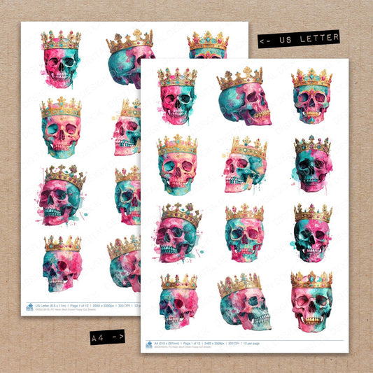DDD010513_FC Neon Skull Crown Fussy Cut Sheets