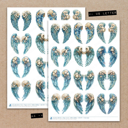 DDD010563_FC Ocean Serenity Angel Wings Fussy Cut Sheets