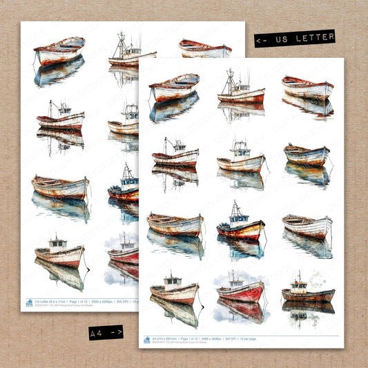 DDD010577_FC Old Fishing Boat Fussy Cut Sheets