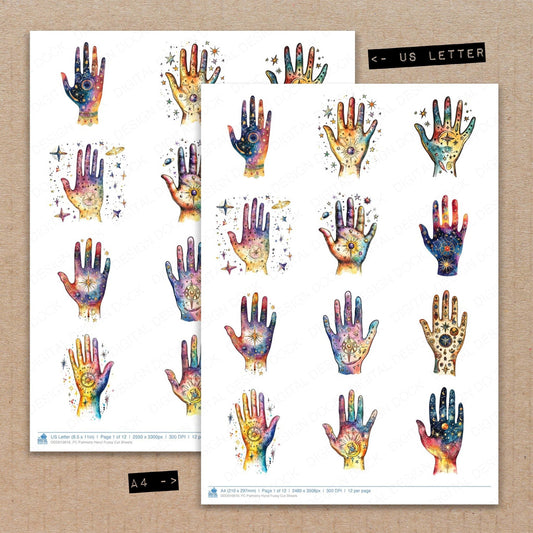 DDD010616_FC Palmistry Hand Fussy Cut Sheets