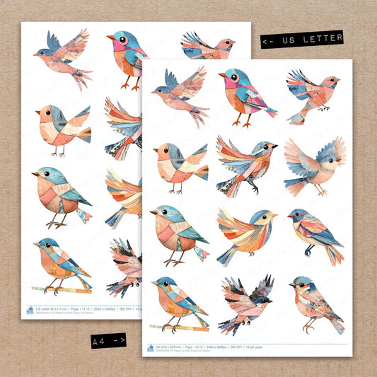 DDD010619_FC Paper Cut Bird Fussy Cut Sheets