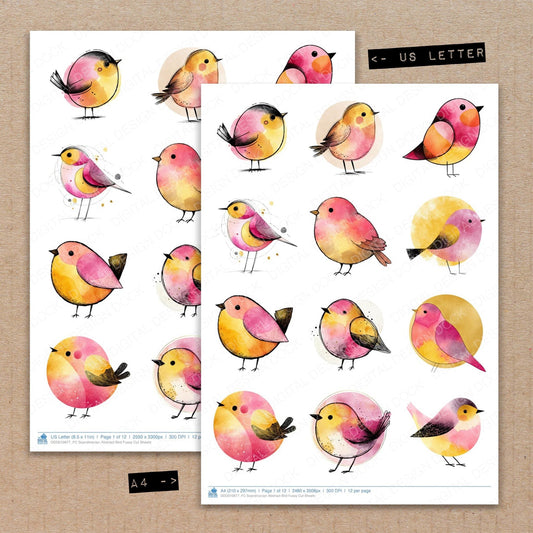 Scandinavian Abstract Bird Fussy Cut Sheets (DDD010877)