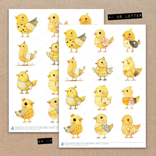 Scrap Paper Chick Fussy Cut Sheets (DDD010892)
