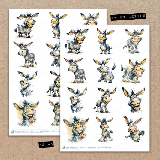 Silly Donkey Character Fussy Cut Sheets (DDD010920)