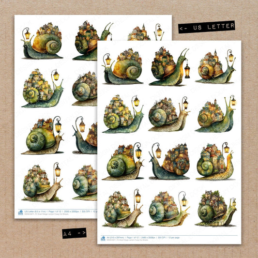 Snail Village Lantern Fussy Cut Sheets (DDD010971)