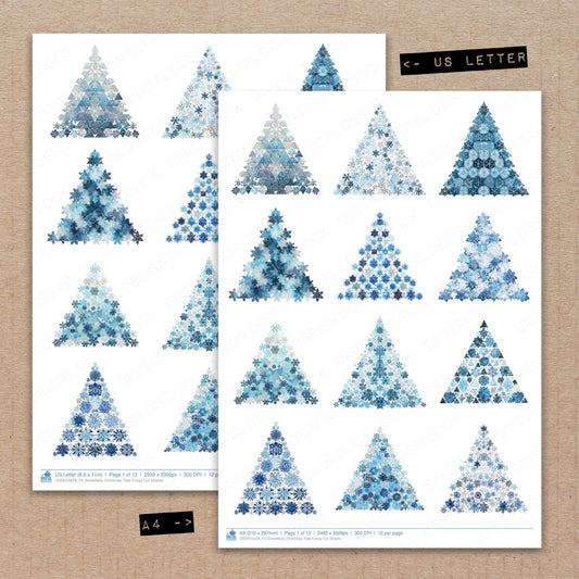Snowflake Christmas Tree Fussy Cut Sheets (DDD010978)