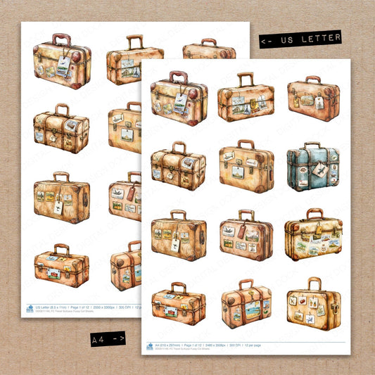 Travel Suitcase Fussy Cut Sheets (DDD011146)