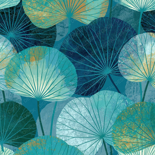 Xray Lotus Lily Seafoam Jade Digital Paper Pack (DDD012354)