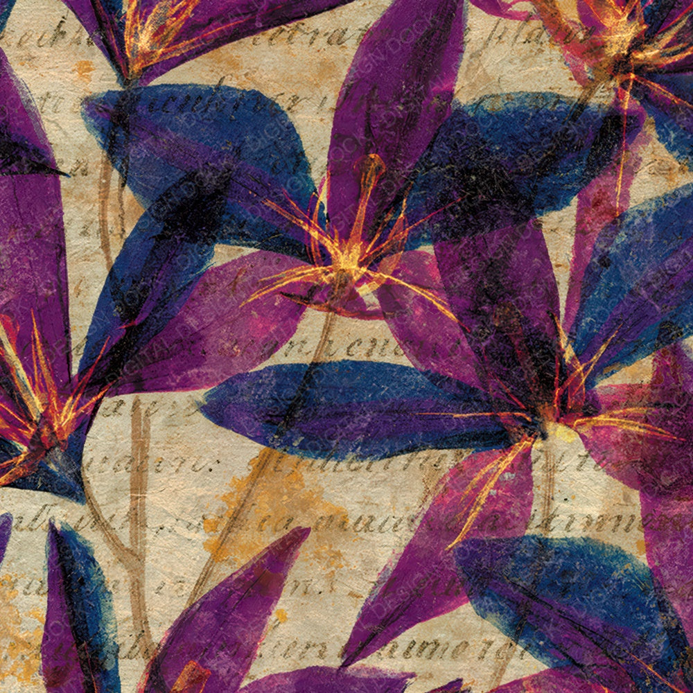 Xray Orchid Blooms Violet Plum Digital Paper Pack (DDD012358)