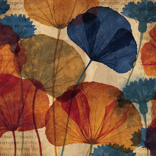 Xray Poppy Cornflower Sepia Amber Digital Paper Pack (DDD012360)