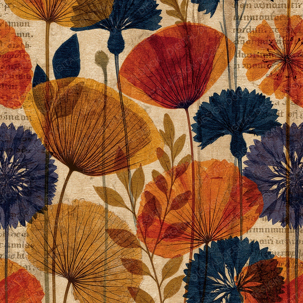 Xray Poppy Cornflower Sepia Amber Digital Paper Pack (DDD012360)