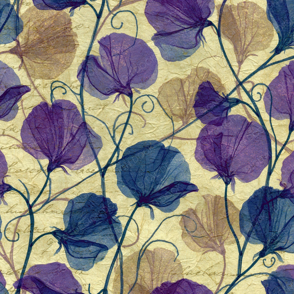 Xray Sweet Peas Tendrils Lilac Mauve Digital Paper Pack (DDD012363)