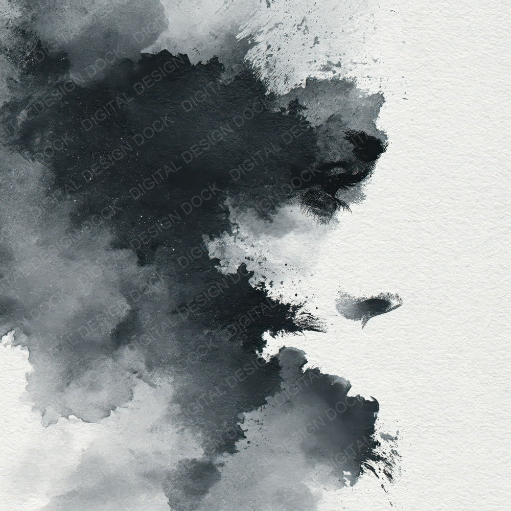 Ink Wash Charcoal Graphite Digital Paper Pack (DDD012366)