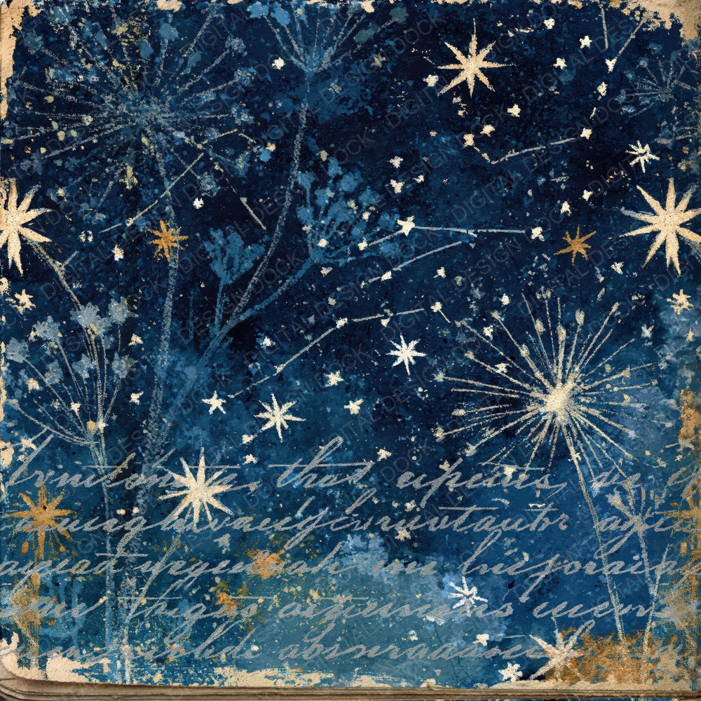 Vintage Paper Astronomer Indigo Silver Digital Paper Pack (DDD012372)