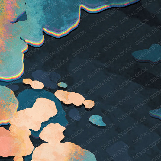 Liquid Oil Iridescent Graphite Digital Paper Pack (DDD012436)
