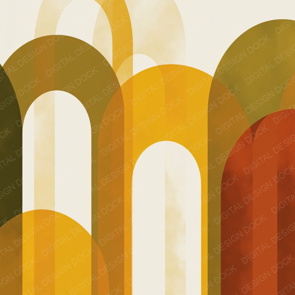 Geometry Arches Mustard Ochre Digital Paper Pack (DDD012474)