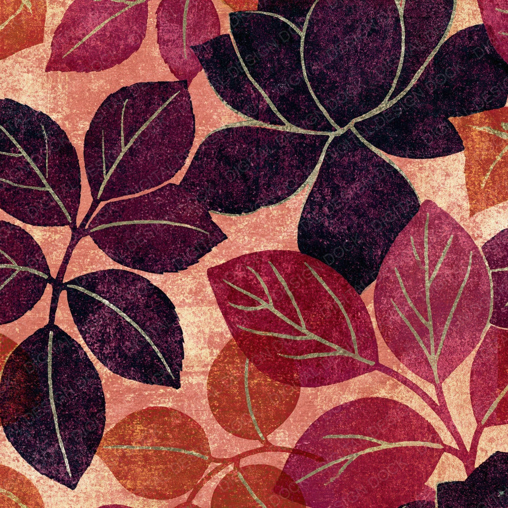 Woodblock Rose Ivy Plum Silver Digital Paper Pack (DDD012522)