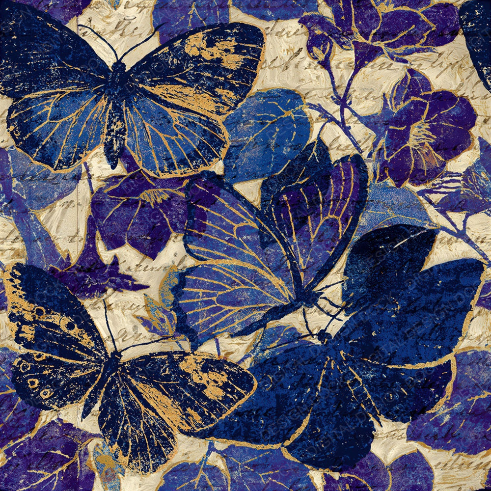 Woodblock Moth Nightshade Midnight Bone Seamless Digital Paper Pack (DDD012534)