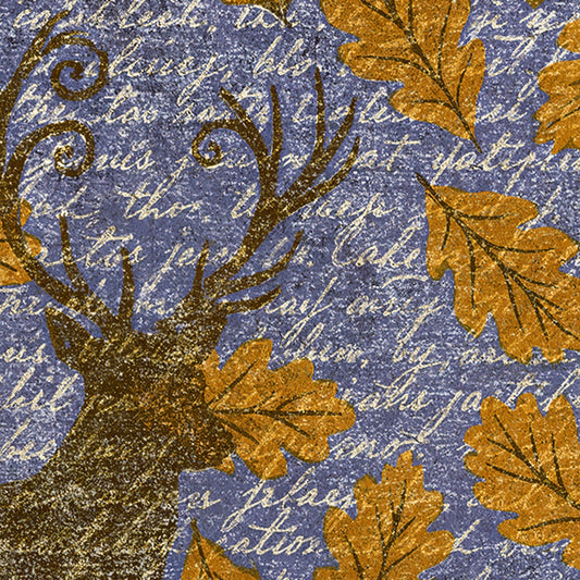 Woodblock Stag Oak Ochre Lilac Digital Paper Pack (DDD012542)