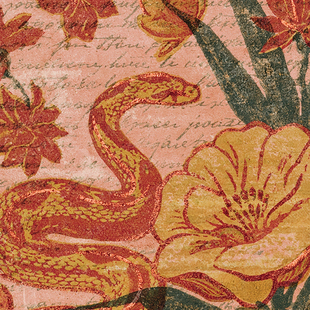Woodblock Snake Ochre Pink Digital Paper Pack (DDD012559)