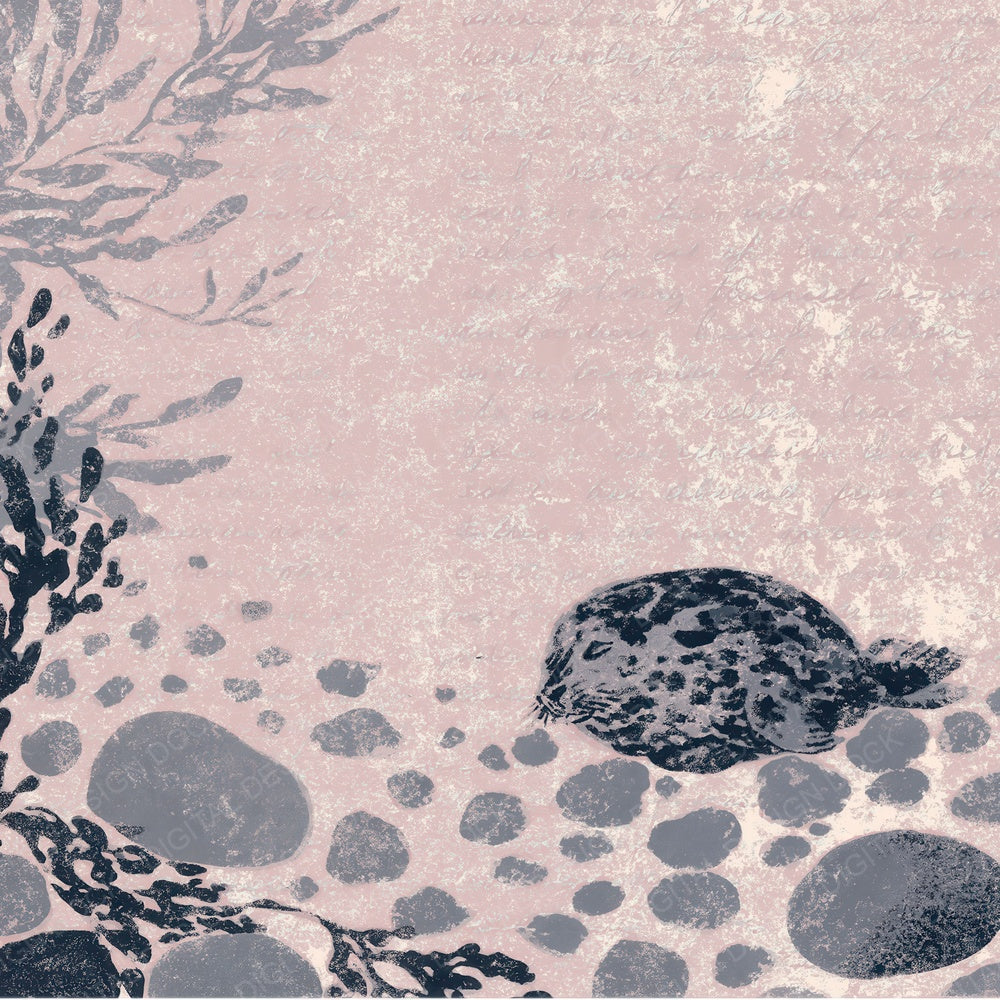 Woodblock Seal Pebble Pewter Digital Paper Pack (DDD012600)