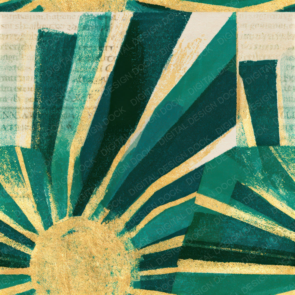 Risograph Sun Emerald Parchment Seamless Digital Paper Pack (DDD012609)