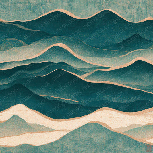 Letterpress Desert Dunes Teal Bone Digital Paper Pack (DDD012637)