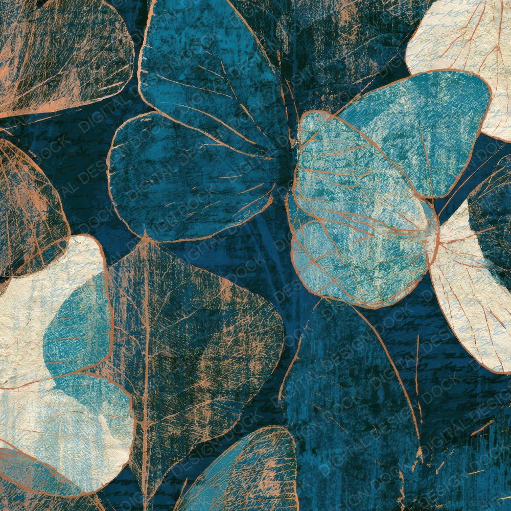 Monoprint Butterfly Wings Teal Bone Digital Paper Pack (DDD012639)