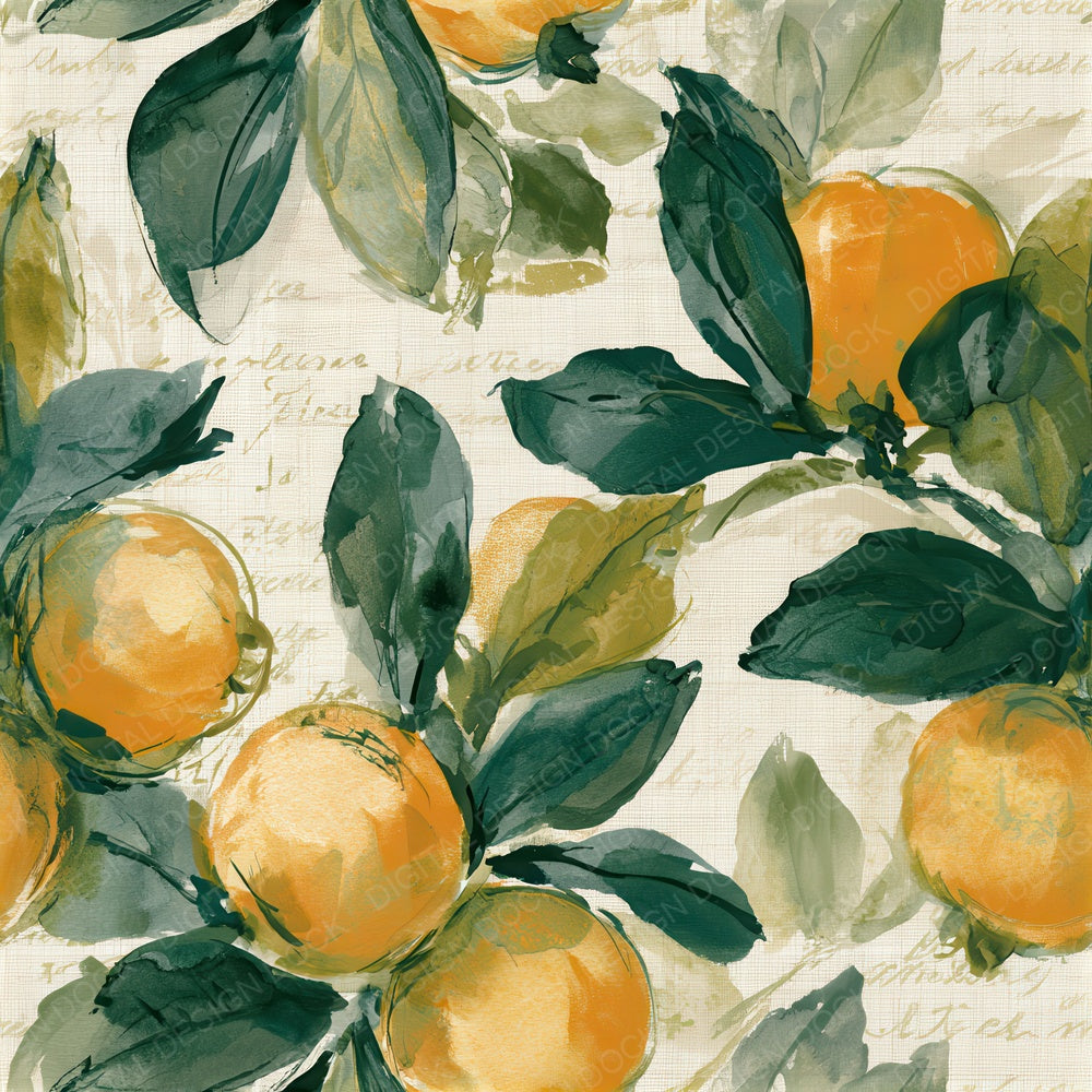 Watercolour Quince Amber Forest Seamless Digital Paper Pack (DDD012643)