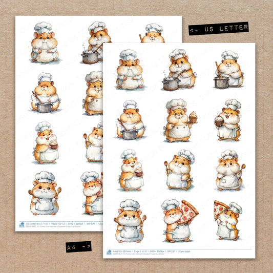 Funny Chef Hamster Character Fussy Cut Sheets (DDD012671)