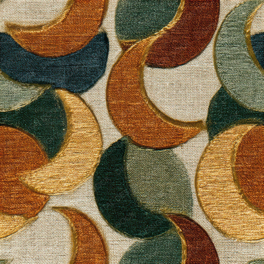 Embroidery Crescent Moon Amber Sage Seamless Digital Paper Pack (DDD012687)
