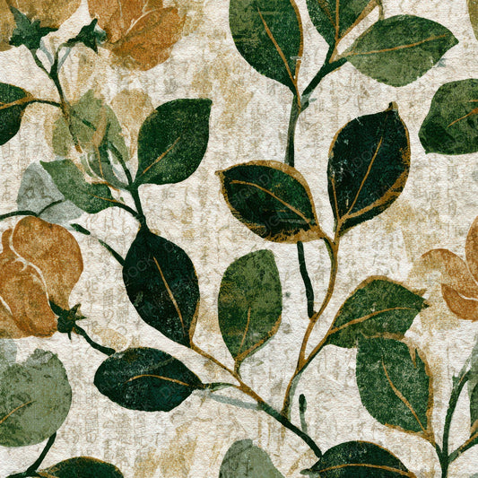 Indian Block Print Sweet Pea Olive Digital Paper Pack (DDD012691)