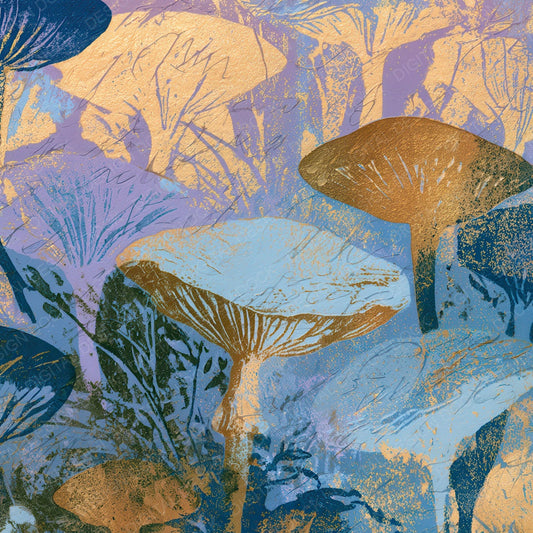 Letterpress Toadstools Lavender Pearl Digital Paper Pack (DDD012694)