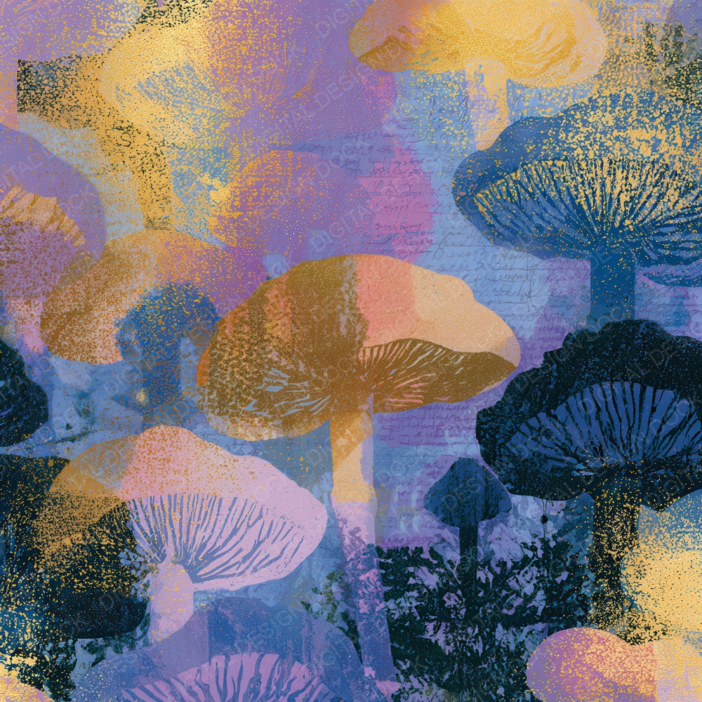 Letterpress Toadstools Lavender Pearl Digital Paper Pack (DDD012694)
