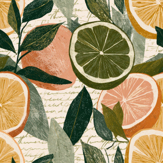 Lithograph Citrus Halves Blush Green Digital Paper Pack (DDD012695)