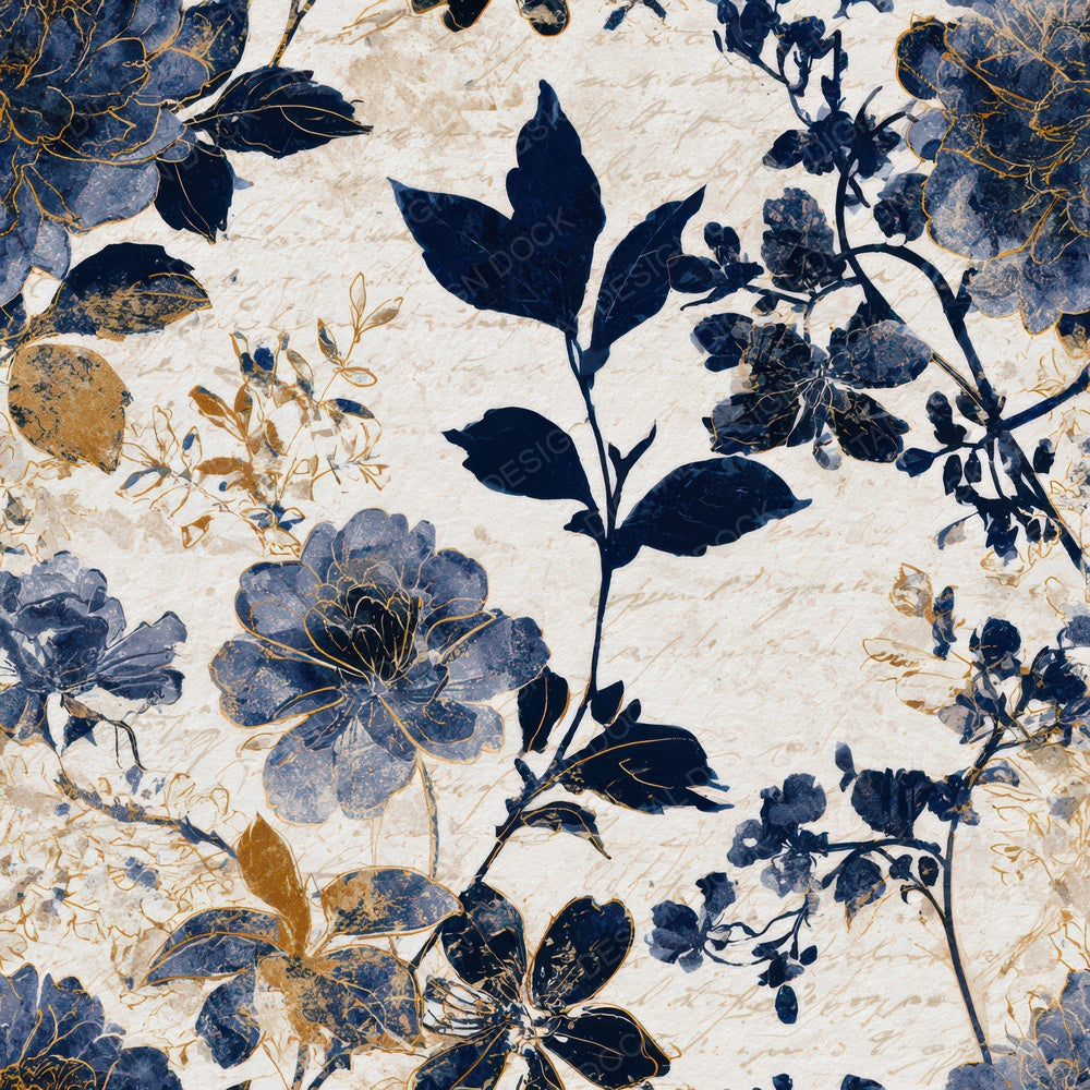Blueprint Chinoiserie Florals Sapphire Digital Paper Pack (DDD012707)