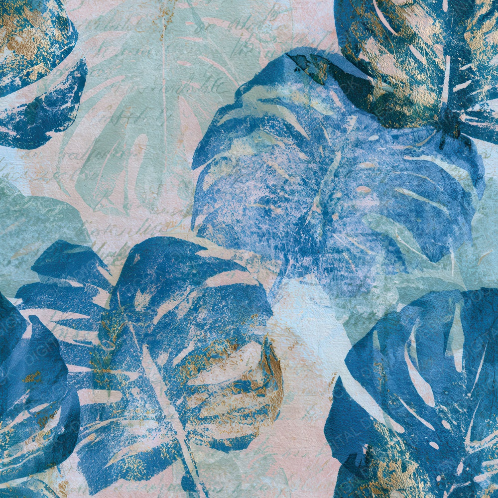 Cyanotype Monstera Blush Mint Digital Paper Pack (DDD012711)